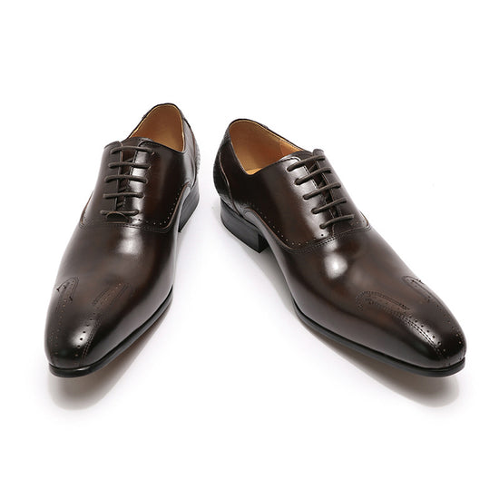 Business Leather Leather Lace Up Office Official Wedding Shoes
